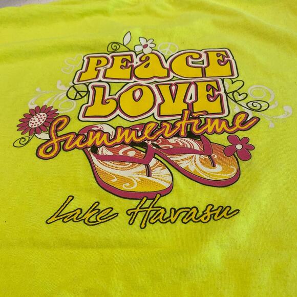 LAKE HAVASU Yellow Nice T-Shirt Anvil Size M - Picture 2 of 5